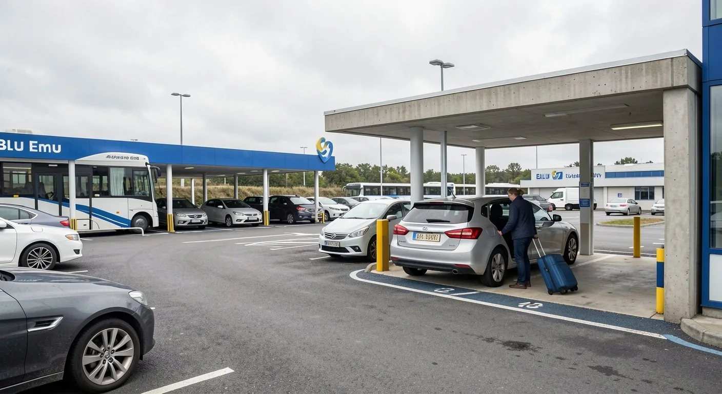 Blu Emu long-term car park drop-off zone at Sydney Airport