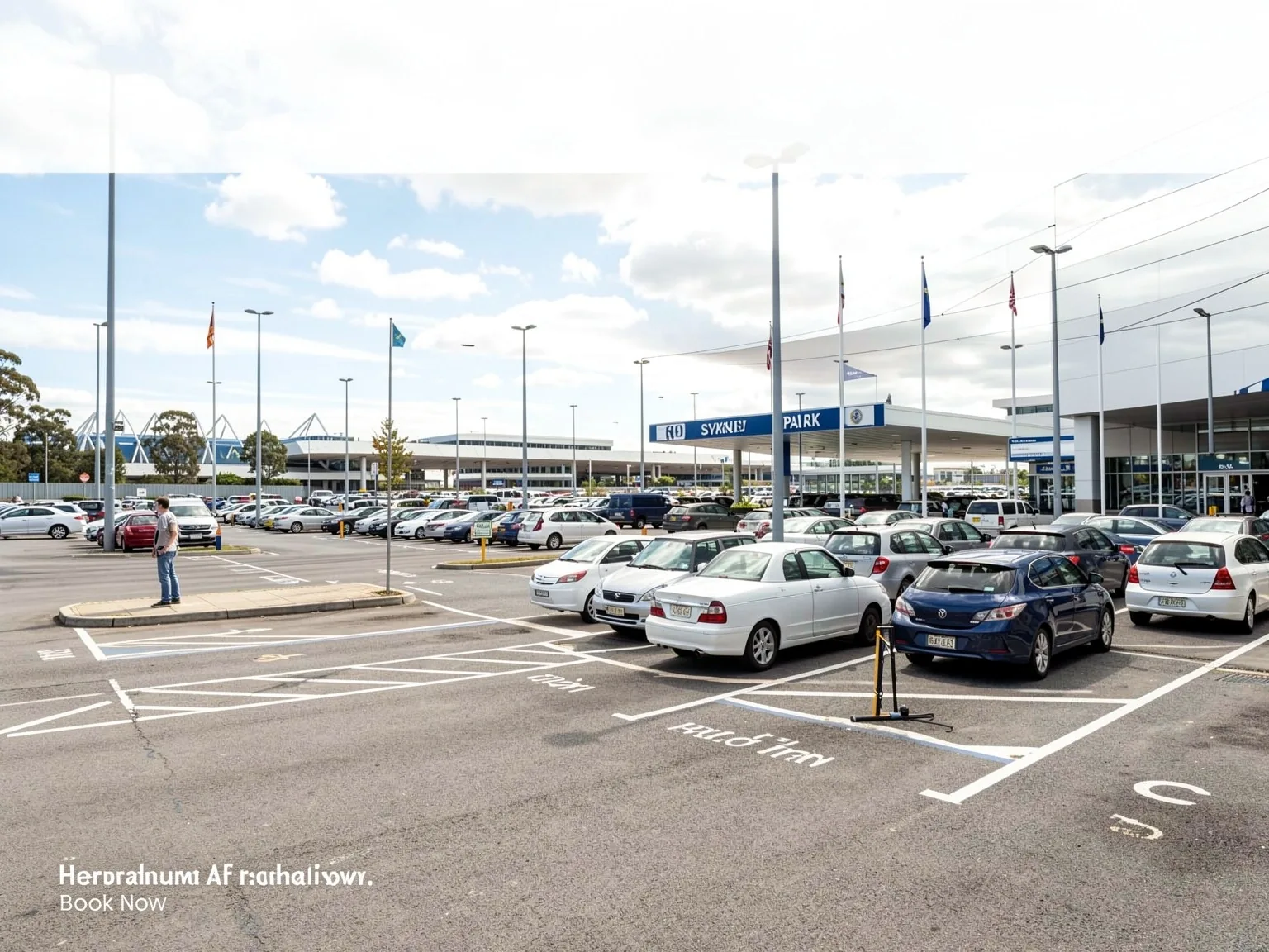 Sydney Airport car park access road approach